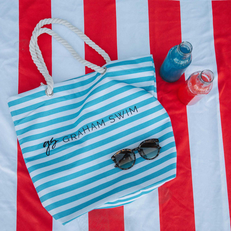 Summer Beach Bag, Beach Towel and Sunglasses